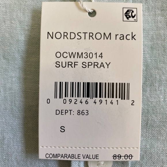 Original Penguin Linen Blend Woven Button-Down, Surf Spray/Light Green Small NWT - Picture 4 of 16